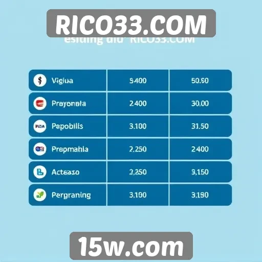 Comparativo de métodos de pagamento no RICO33.COM